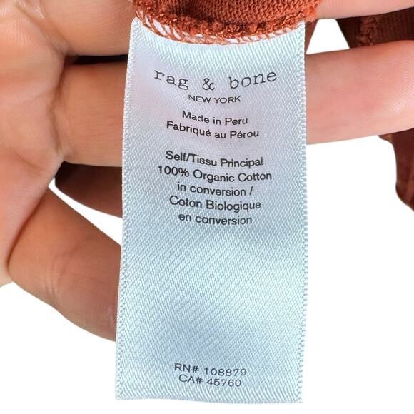 Rag & Bone S Ryder Muscle Rust Orange Cap Sleeve Unlined Shift Mini Dress Pocket - Picture 13 of 14